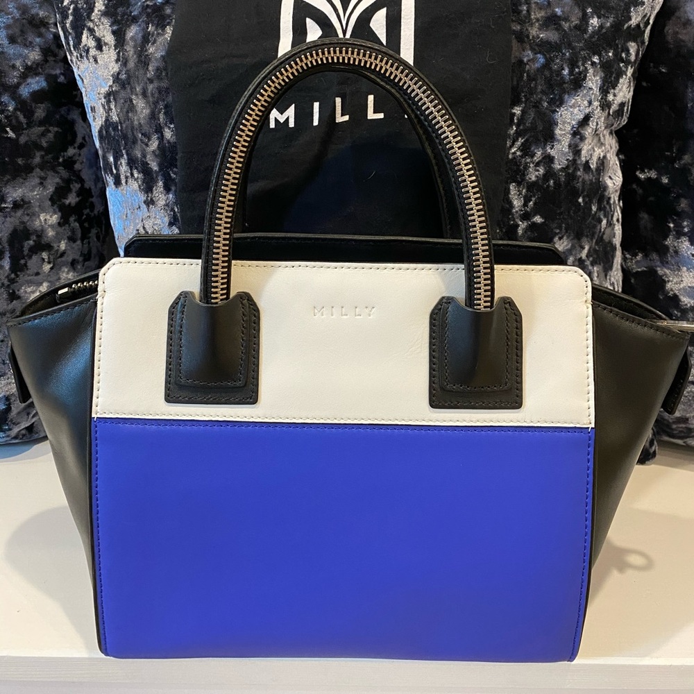 Milly Logan Small Leather Colorblock Tote